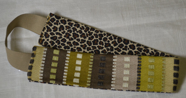 Headband - Leopard/Brown Squares