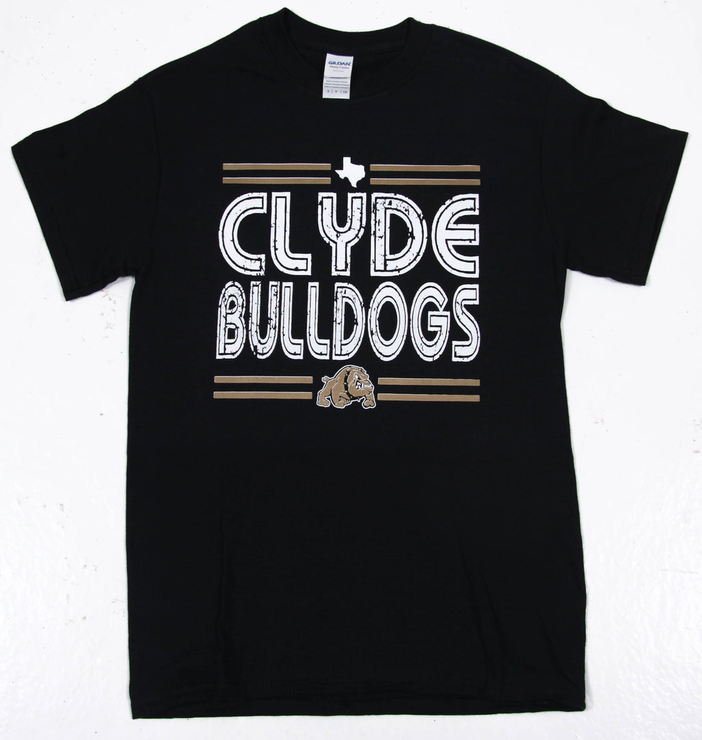 Clyde Bulldogs - Distressed Stripe T