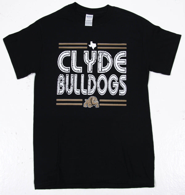 Clyde Bulldogs - Distressed Stripe T