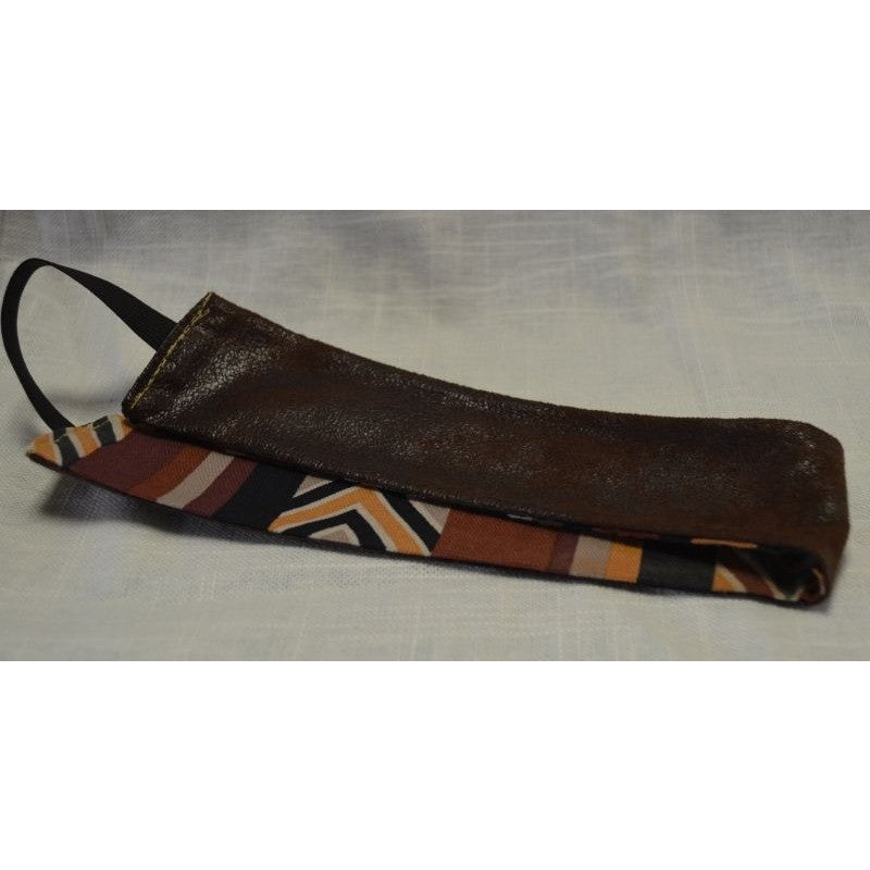 Headband - Brown Faux Leather/Stripes