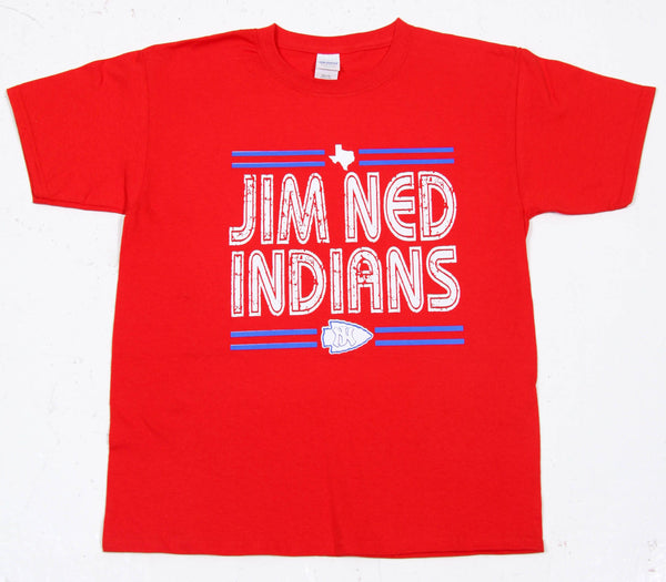 Jim Ned Indians - Distressed Stripe T