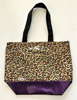 Large Tote-Leopard/Purple-SarahJanes Oilcloth