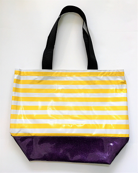 Large Tote-Stripe Yellow/Purple-SarahJane Oilcloth