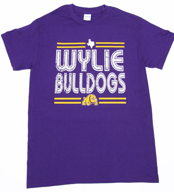 Wylie Bulldogs - Distressed Stripe T